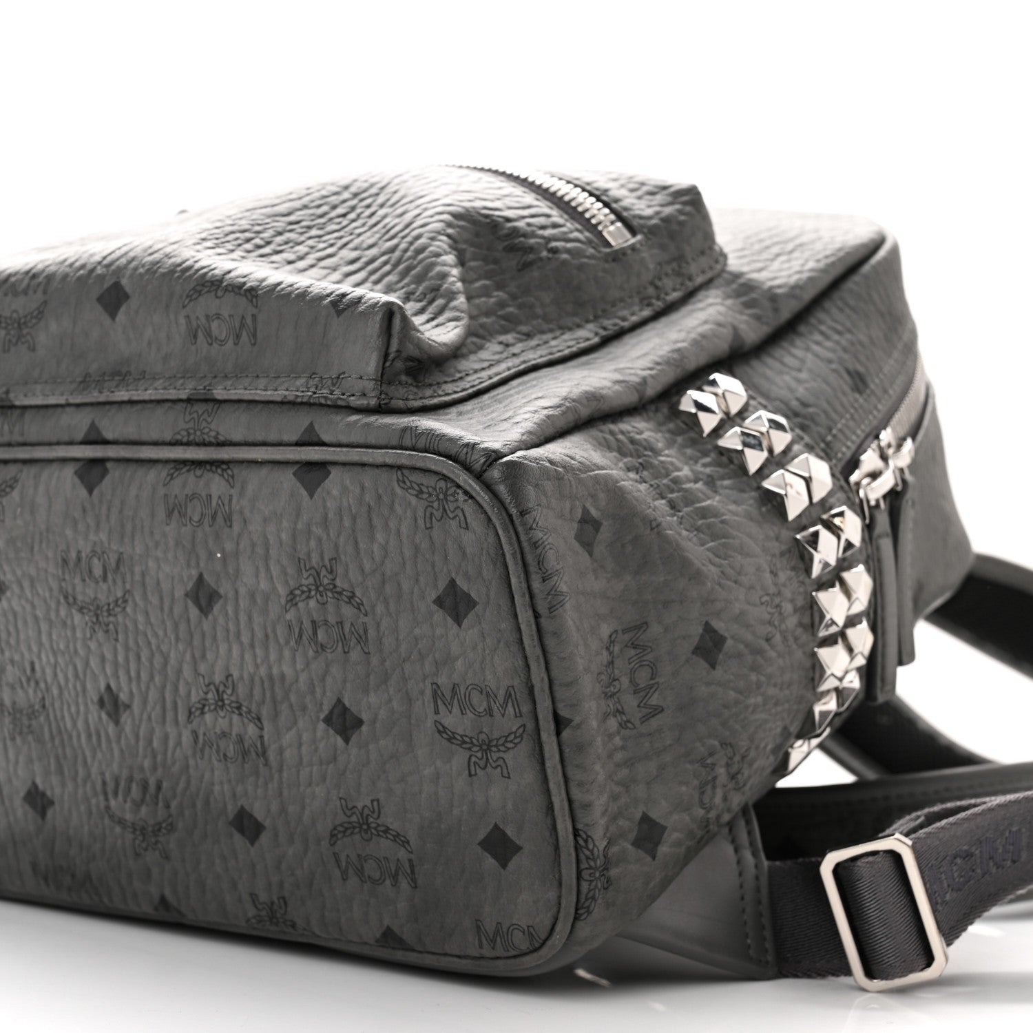 MCM Visetos Small Side Stud Stark Backpack Phantom Grey 10 of 10