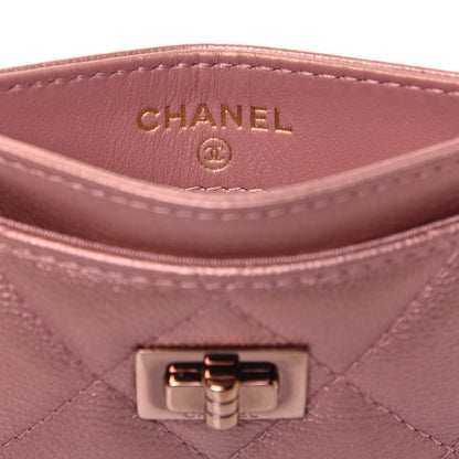 Chanel Metallic Caviar Quilted Reissue Card Holder Rose Gold 6 of 8