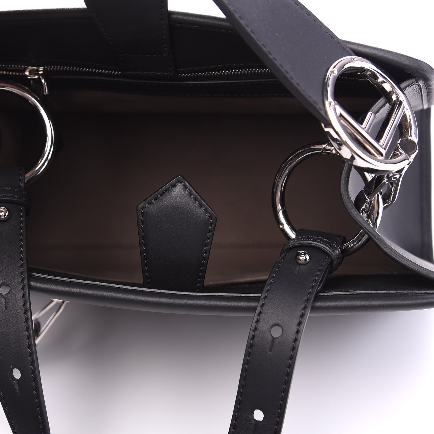 Fendi Vitello Century Opaco F is Fendi Small Runaway Satchel Black 4 of 8