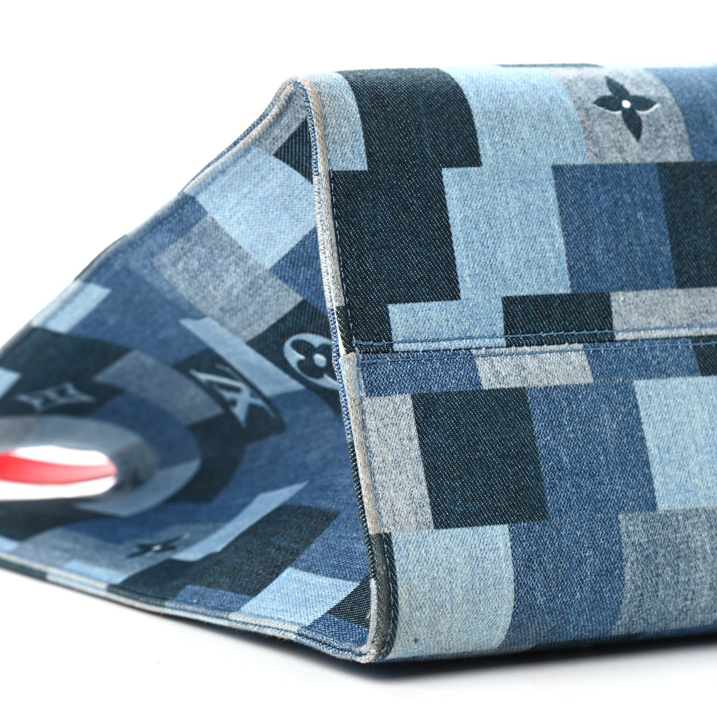 Denim Damier Monogram Onthego Blue Rouge