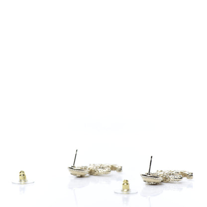 Chanel Crystal CC Drop Logo Earrings Gold 3 of 5