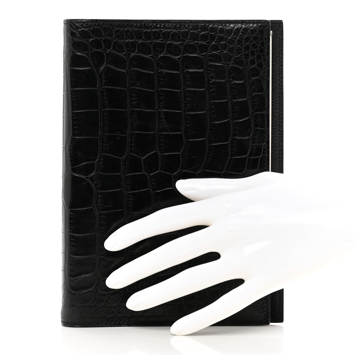 Hermes Matte Alligator Globe Trotter Agenda Cover Black 2 of 8