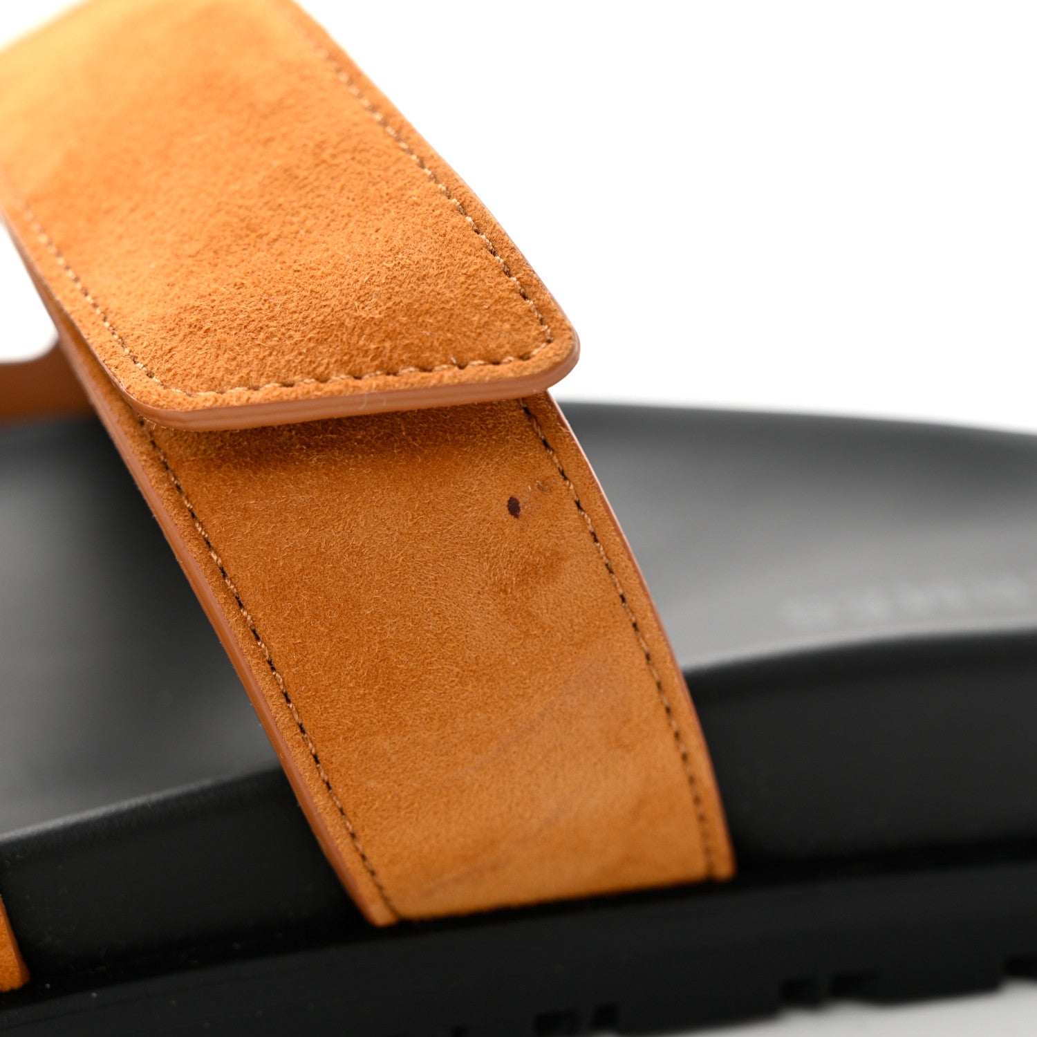 Hermes Suede Goatskin Womens Chypre Sandals 37.5 Naturel 9 of 10