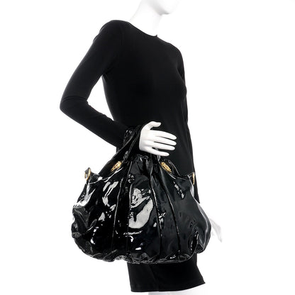 Gucci Patent Large Hysteria Top Handle Bag Black 3 of 9