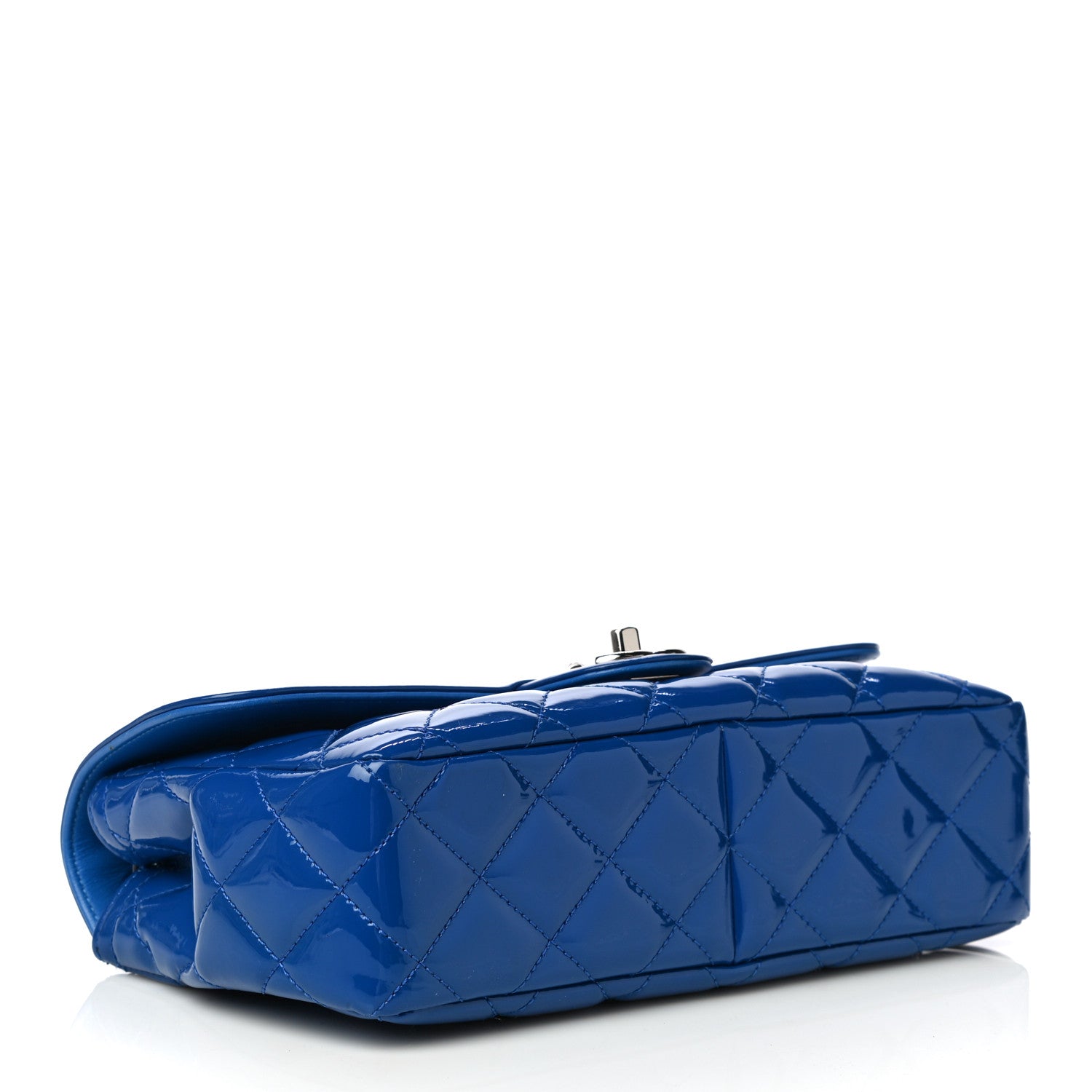 Chanel Patent Quilted Large Coco Shine Flap Blue 3 of 9