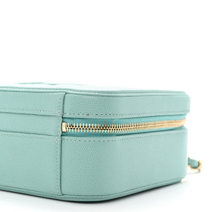Chanel Caviar Quilted Medium CC Filigree Vanity Case Light Blue 10 of 11