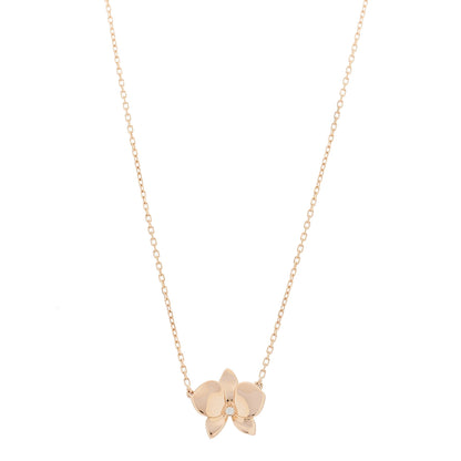 Cartier 18K Pink Gold Diamond Caresse D'Orchidees Par Cartier Pendant Necklace 1 of 6