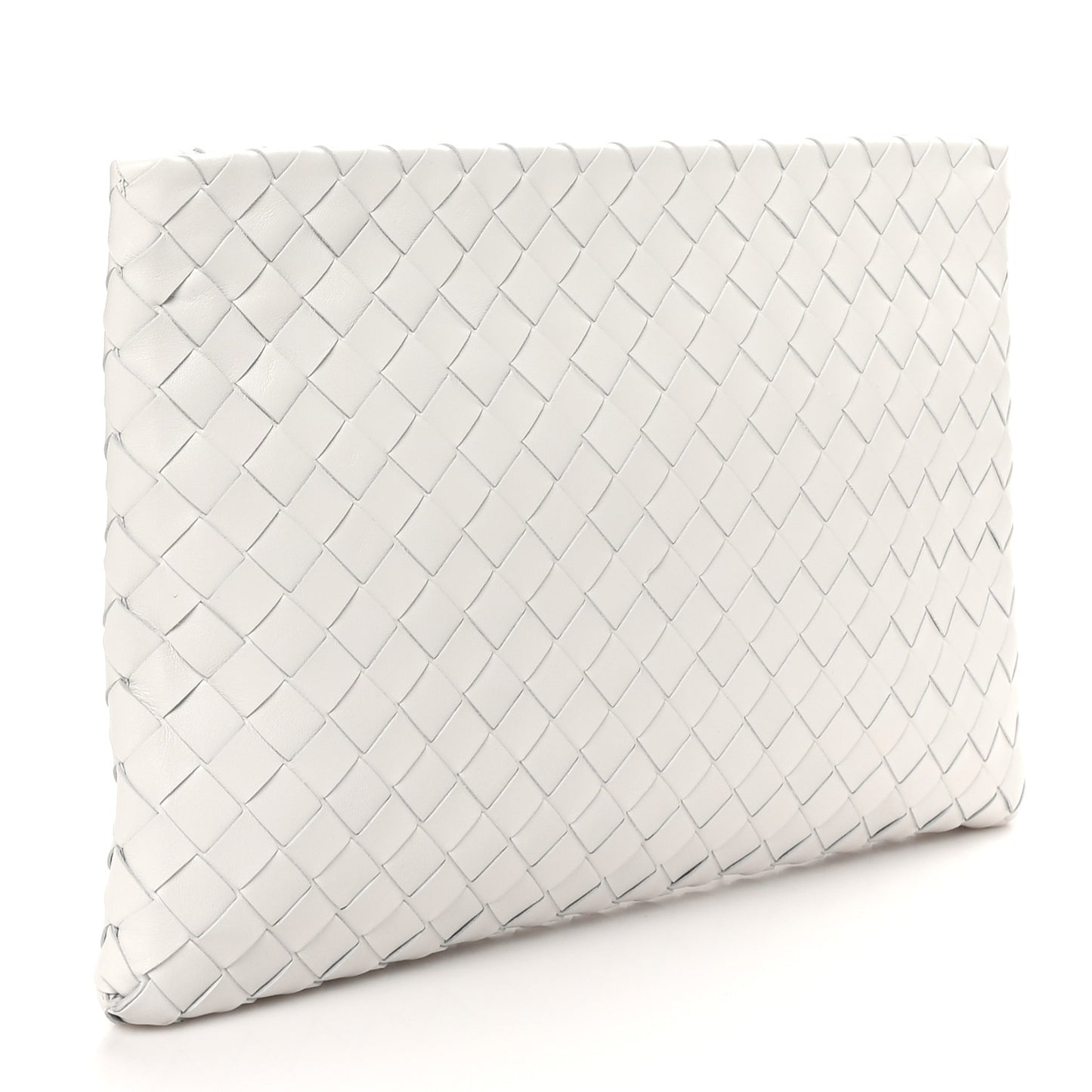 Nappa Intrecciato Large Zip Pouch Chalk