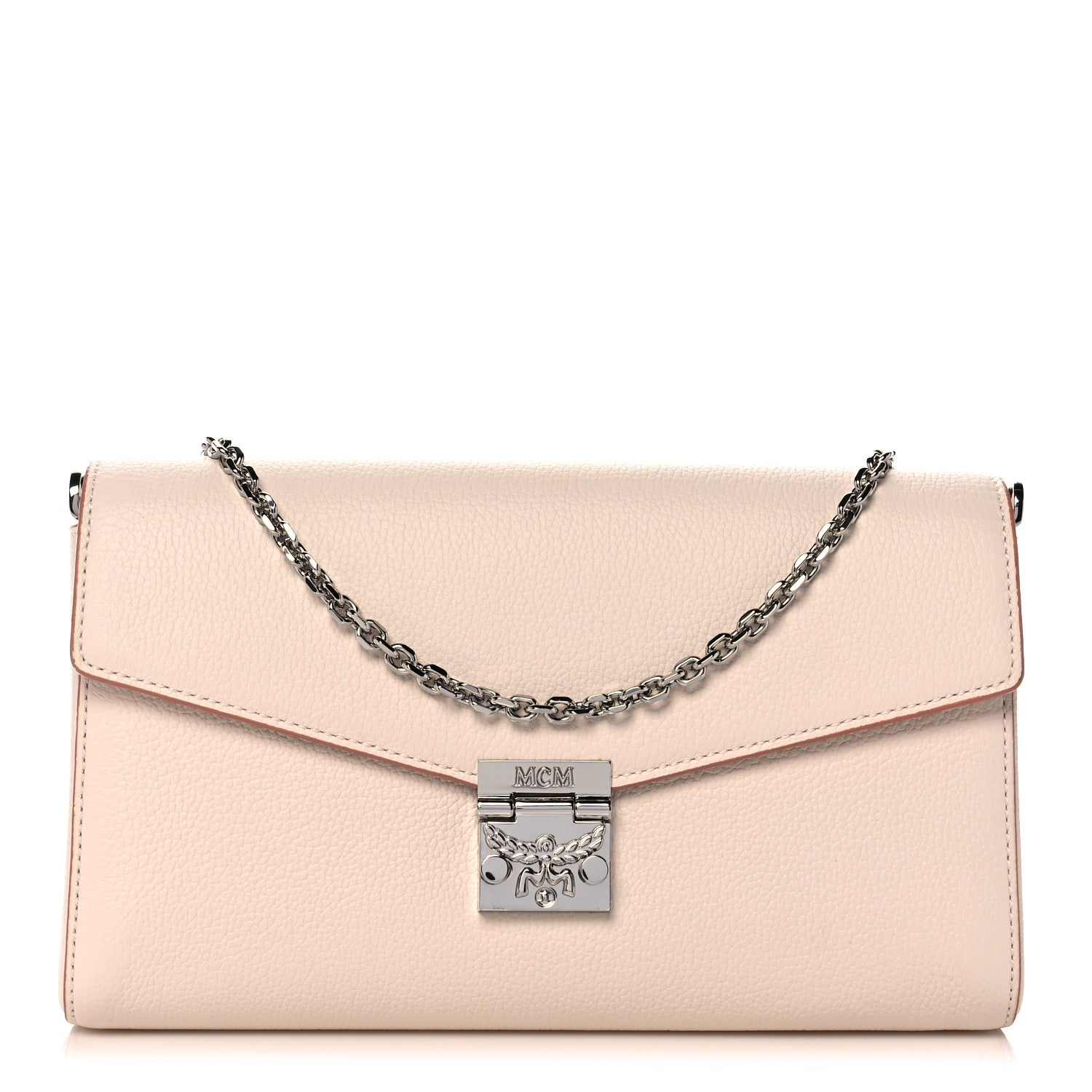 MCM Calfskin Large Patricia Wallet On Chain Beige 1 of 9