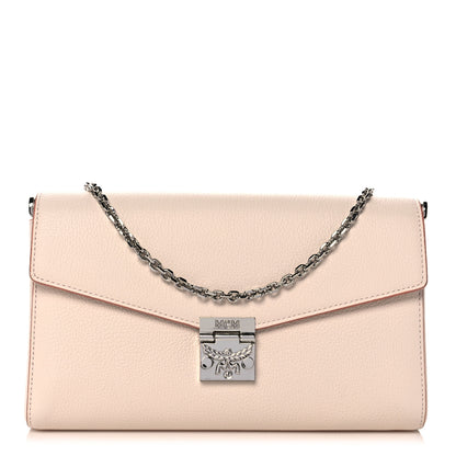 MCM Calfskin Large Patricia Wallet On Chain Beige 1 of 9