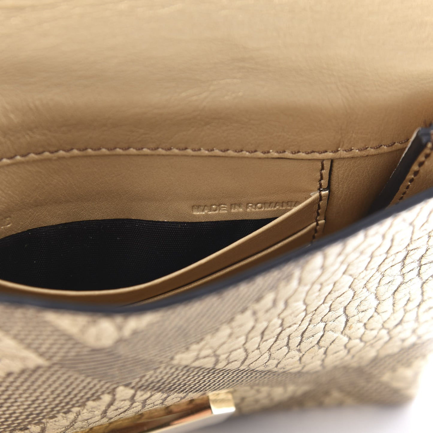Metallic Signature Grain Calfskin Check Embossed Langley Crossbody Gold
