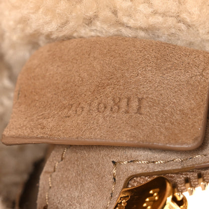 Alaia Suede Lambskin Merino Shearling Le Teckel Clutch Camel 7 of 10