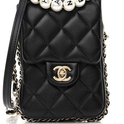 Chanel Lambskin Quilted My Precious Phone Case Flap Bag Black 8 of 13
