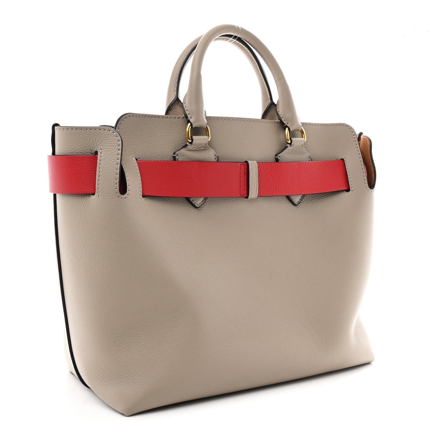 Burberry Marais Calfskin Medium Belt Bag Mineral Grey Bright Military Red 3 of 9