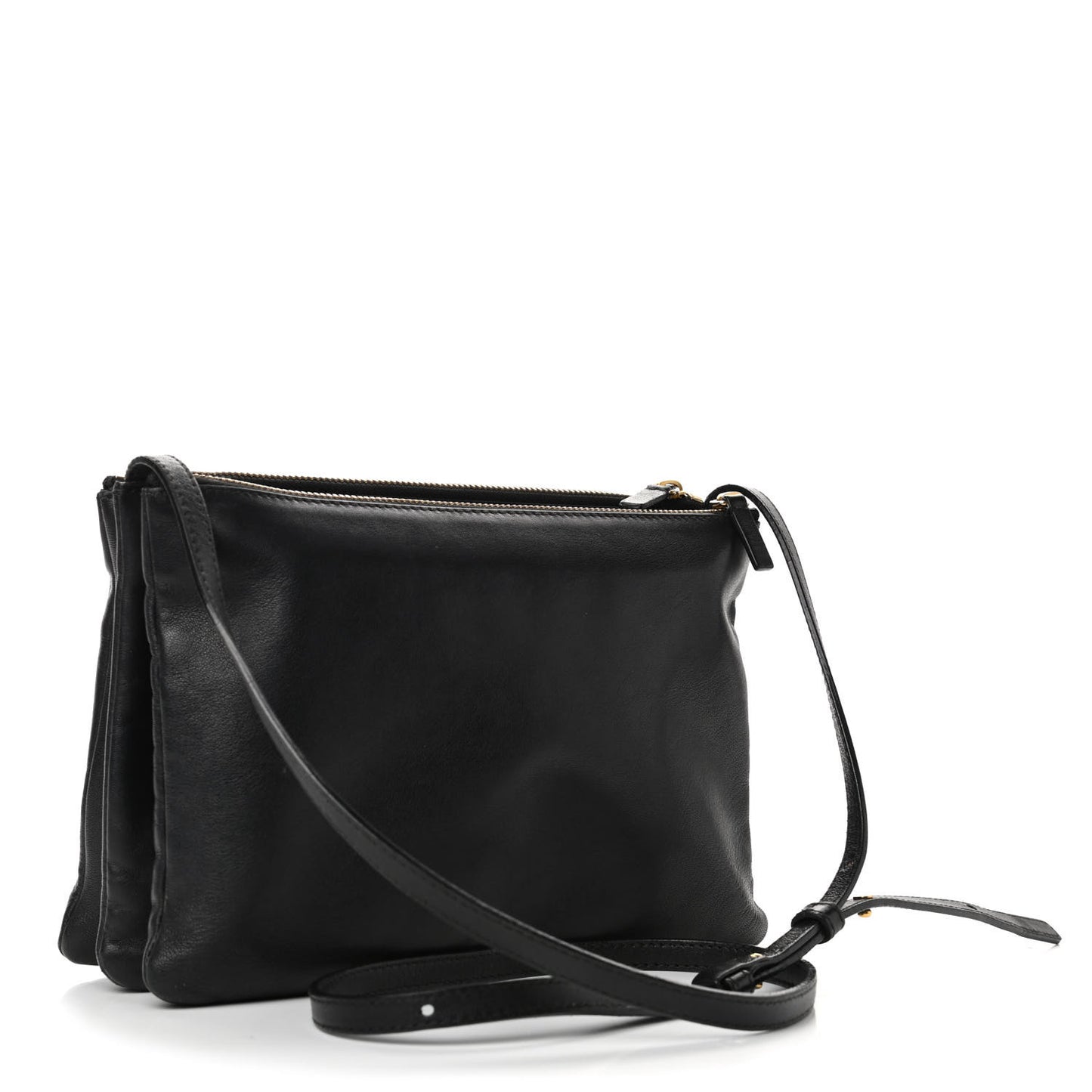 Lambskin Large Trio Crossbody Bag Black
