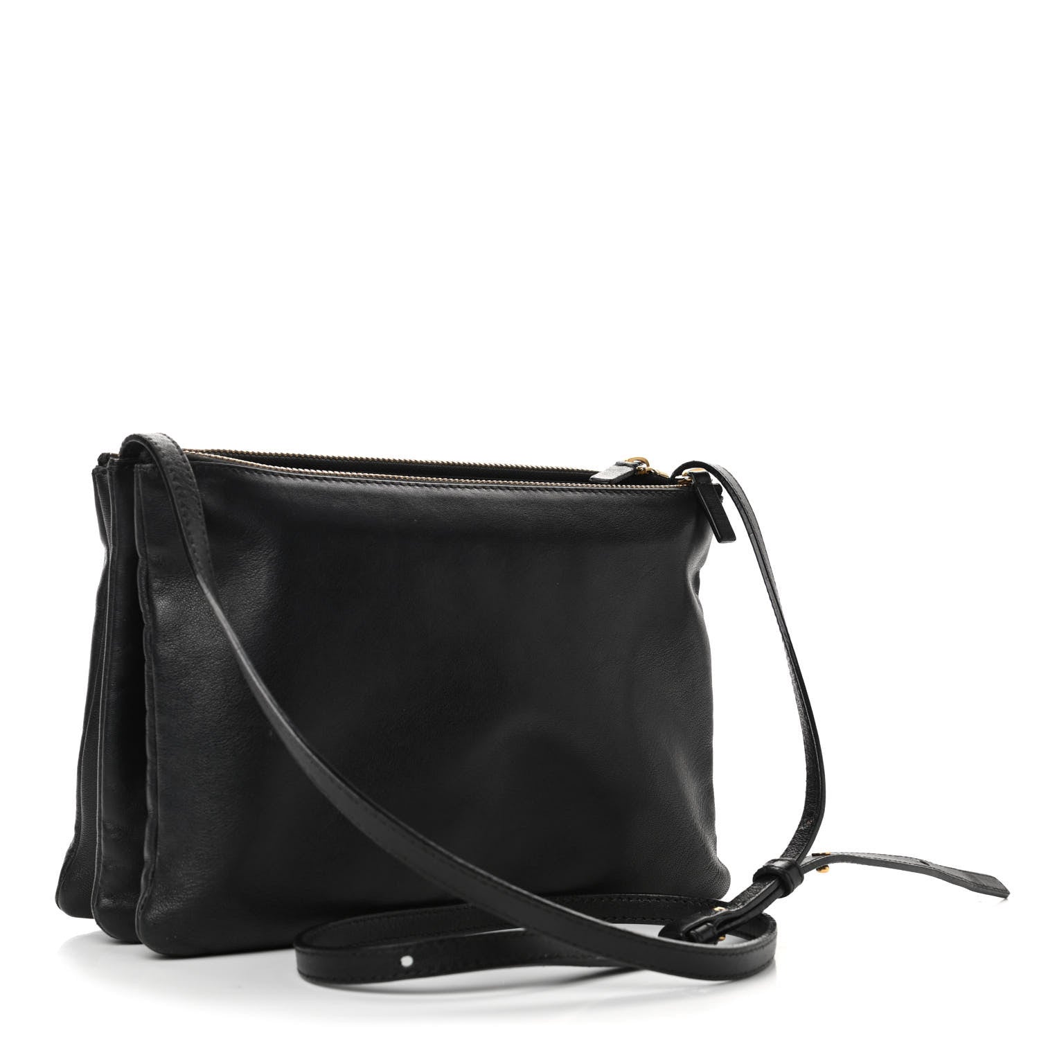 Celine Lambskin Large Trio Crossbody Bag Black 2 of 7