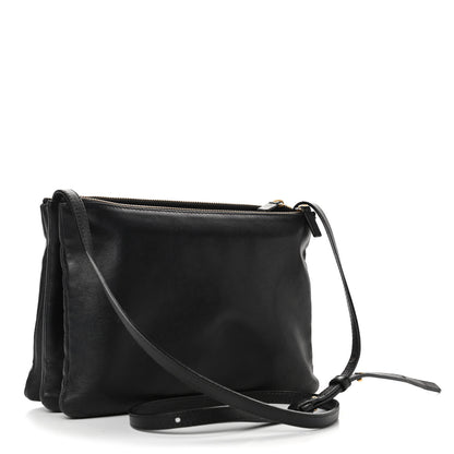 Celine Lambskin Large Trio Crossbody Bag Black 2 of 7