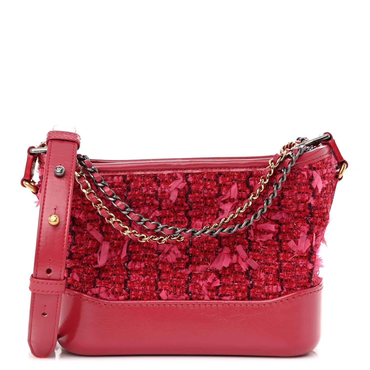 Chanel Tweed Calfskin Small Gabrielle Hobo Pink 1 of 10