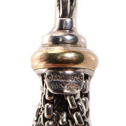 David Yurman Sterling Silver 18k Yellow Gold Pave Diamond Bead 6 Strand Bracelet 4 of 4