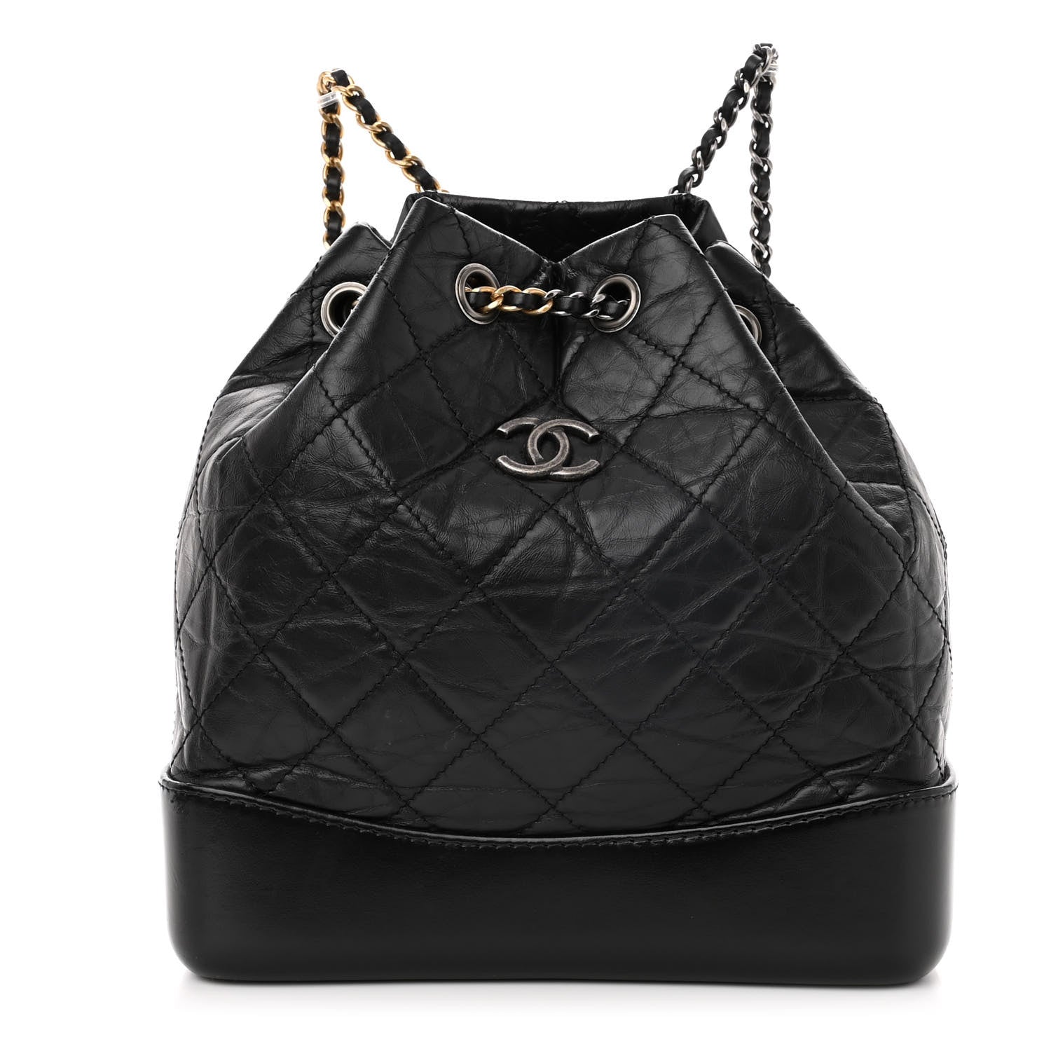 Chanel Aged Calfskin Quilted Small Gabrielle Backpack Black 1 of 11