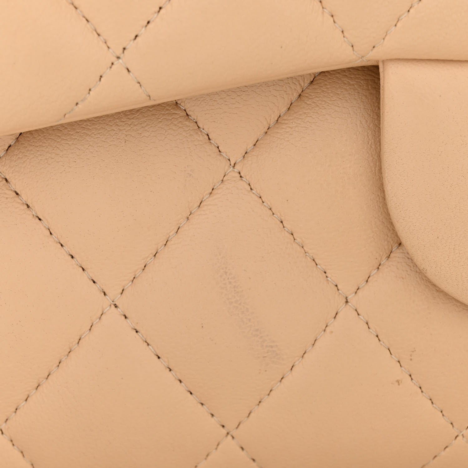 Chanel Lambskin Quilted Jumbo Double Flap Beige 16 of 26