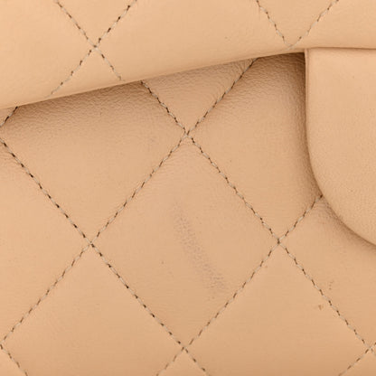 Chanel Lambskin Quilted Jumbo Double Flap Beige 16 of 26
