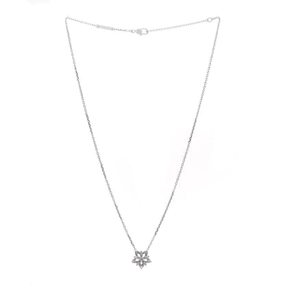 Van Cleef & Arpels 18K White Gold Diamond Mini Lotus Pendant Necklace 3 of 6