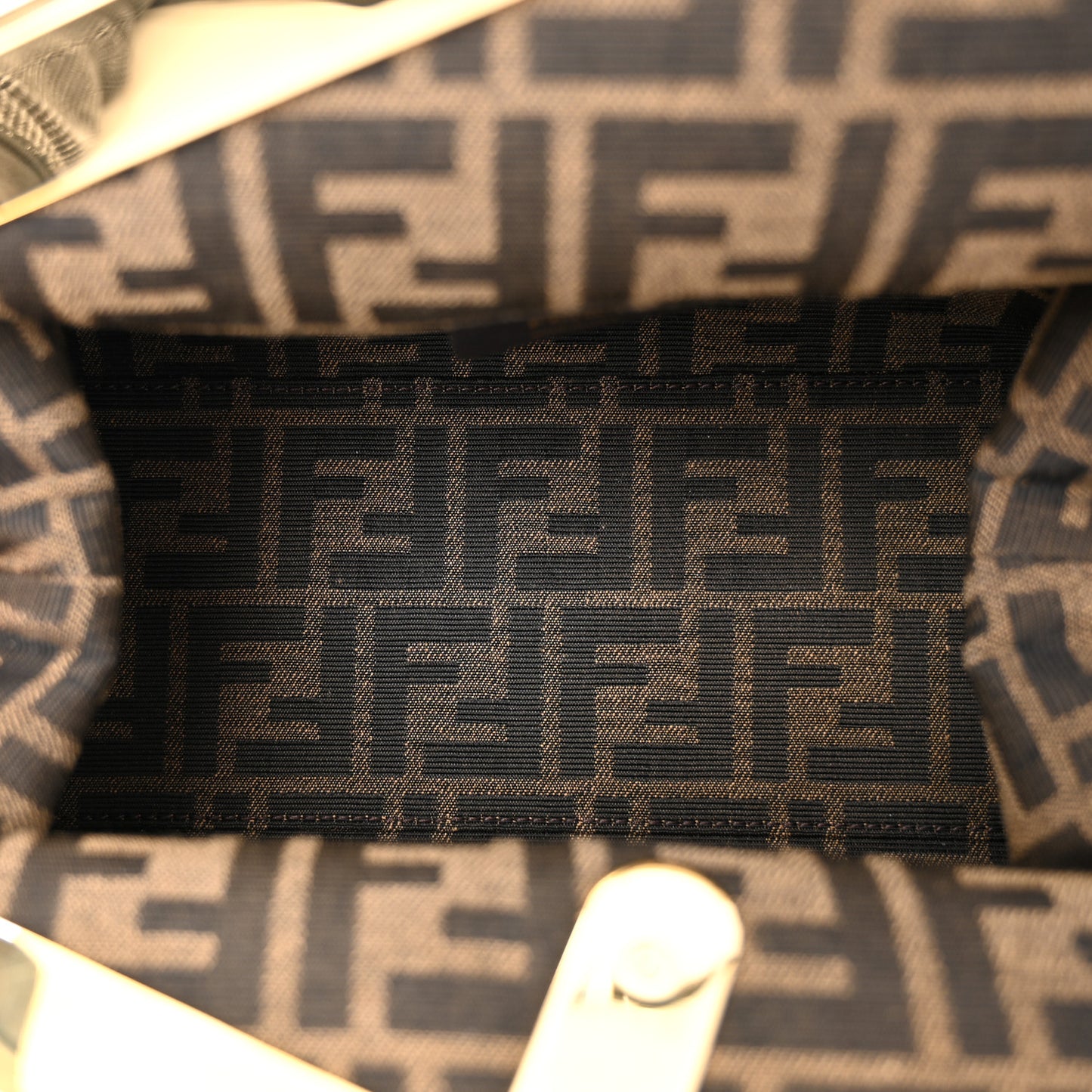 Shiny Nappa Fabric Jacquard FF 1974 Midi Fendi Tobacco Moro Ebano