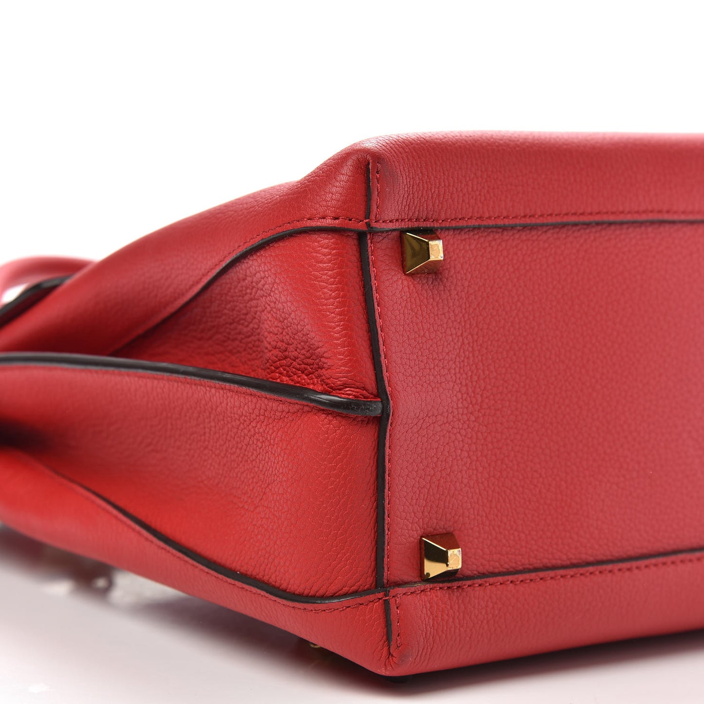 Grained Calfskin Large Milla Convertible Backpack Ruby Red