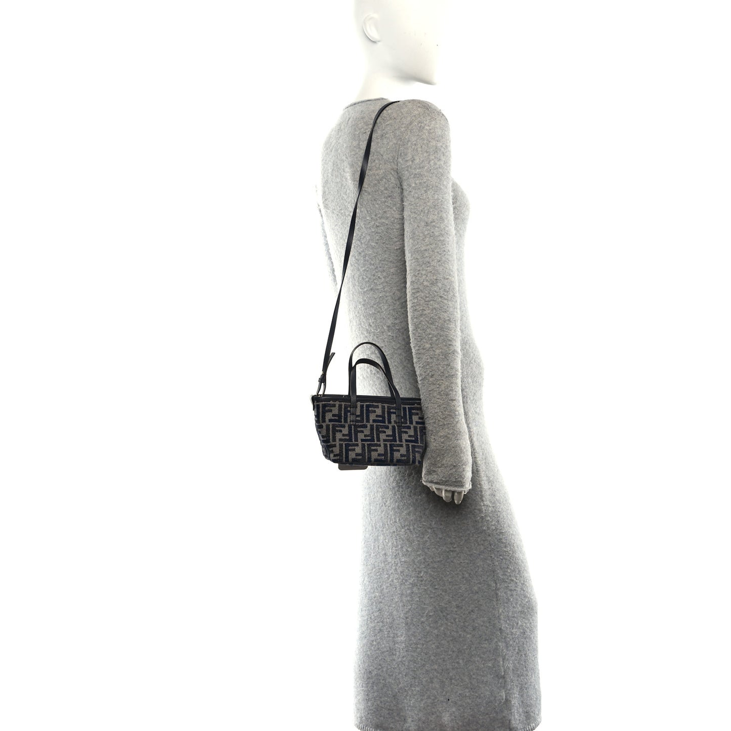 Chenille Vitello Santa Barbara FF Mini Roll Tote Navy