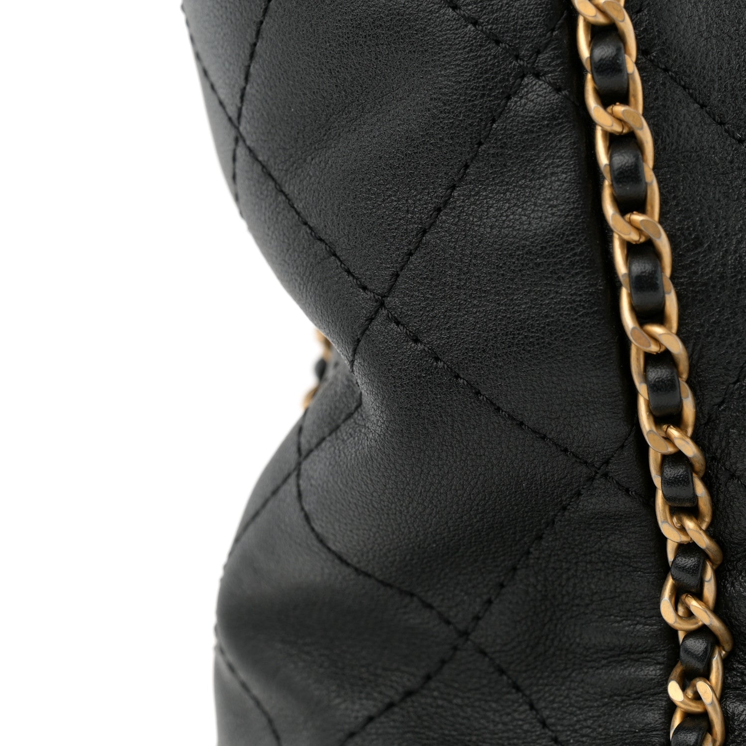 Chanel Calfskin Quilted Chain Lines Shopping Tote Black 12 of 12