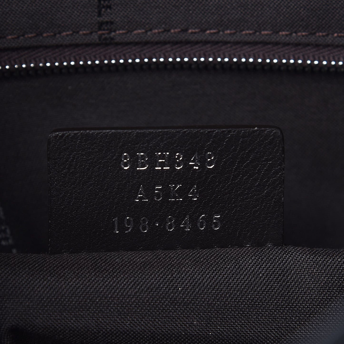 Glazed Fabric Vitello Century FF 1974 Stamp Patch Shopping Tote Mogano Panna Black