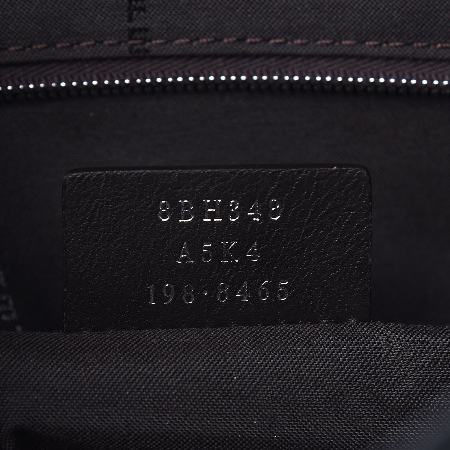 Fendi Glazed Fabric Vitello Century FF 1974 Stamp Patch Shopping Tote Mogano Panna Black 9 of 9