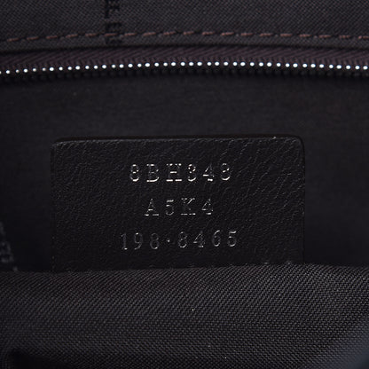 Fendi Glazed Fabric Vitello Century FF 1974 Stamp Patch Shopping Tote Mogano Panna Black 9 of 15