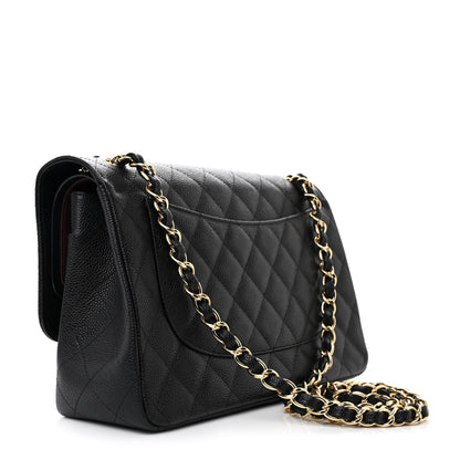 Chanel Caviar Quilted Jumbo Double Flap Black 3 of 11