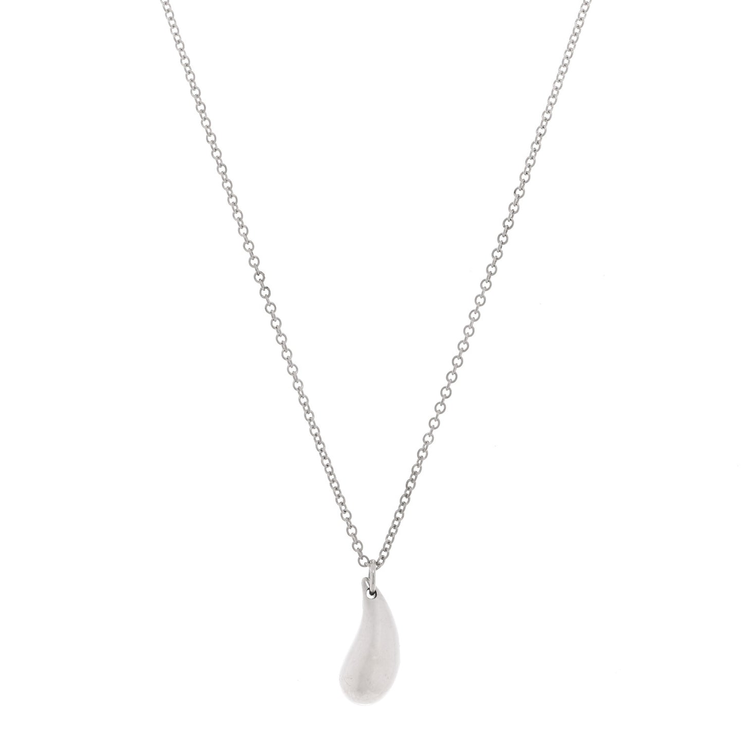 Sterling Silver 12mm Elsa Peretti Tear Drop Pendant Necklace