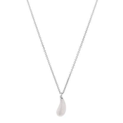 Tiffany Sterling Silver 12mm Elsa Peretti Tear Drop Pendant Necklace 1 of 8