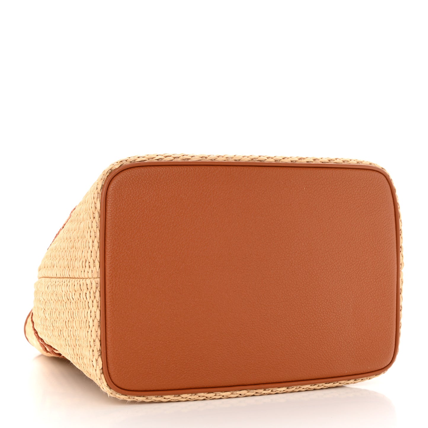 Raffia Calfskin Monogram Neonoe MM Tan
