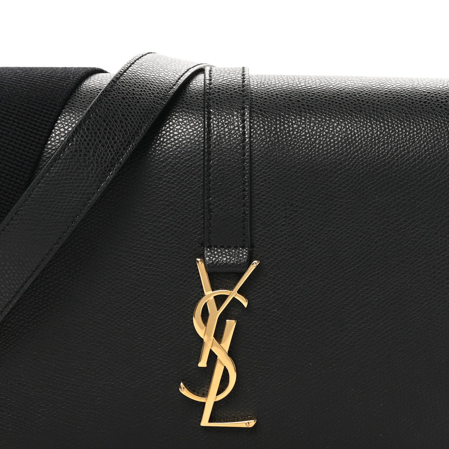 Saint Laurent Textured Calfskin Medium Classic Monogram Universite Bag Black 7 of 9