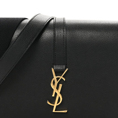Saint Laurent Textured Calfskin Medium Classic Monogram Universite Bag Black 7 of 9