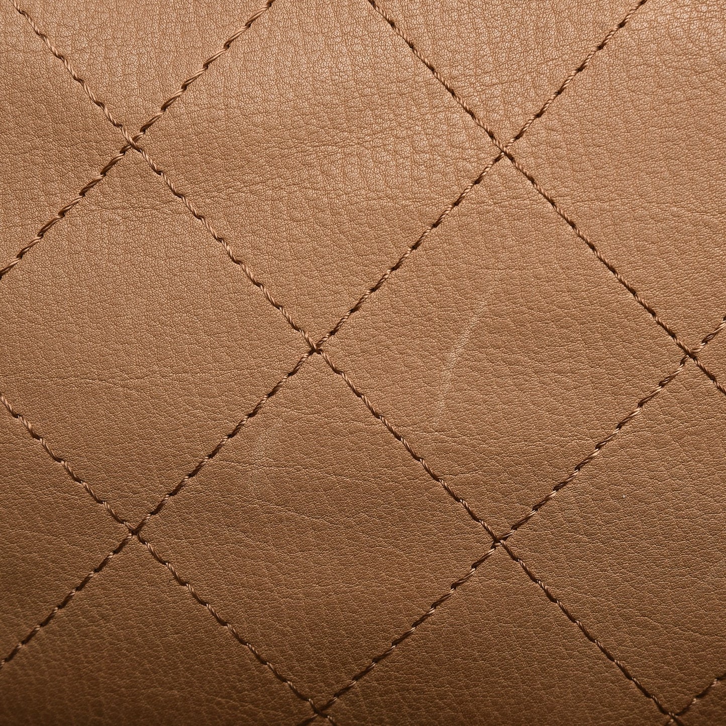 Calfskin Stitched Double Zip Hobo Beige