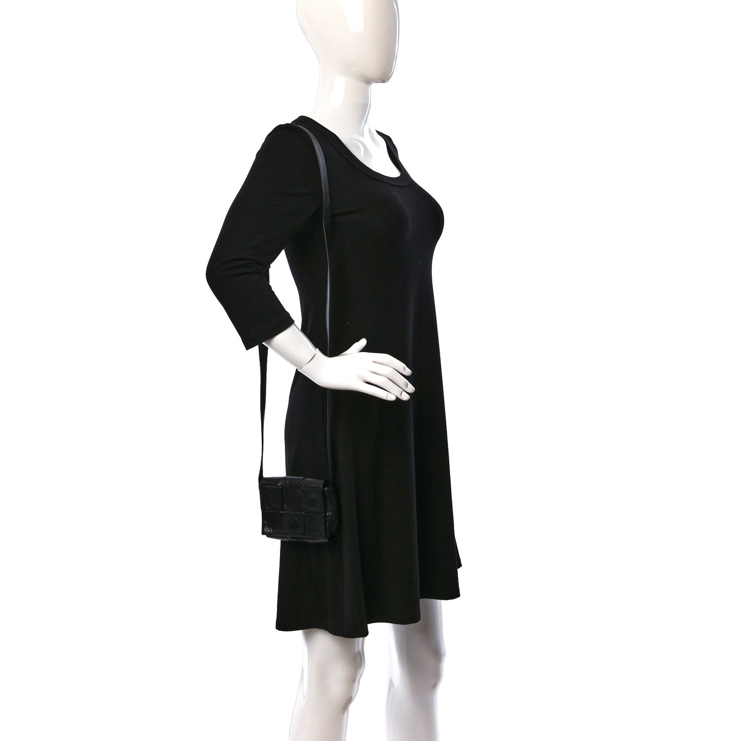 Paper Calfskin Maxi Intreccio Extra Mini Cassette Crossbody Bag Black