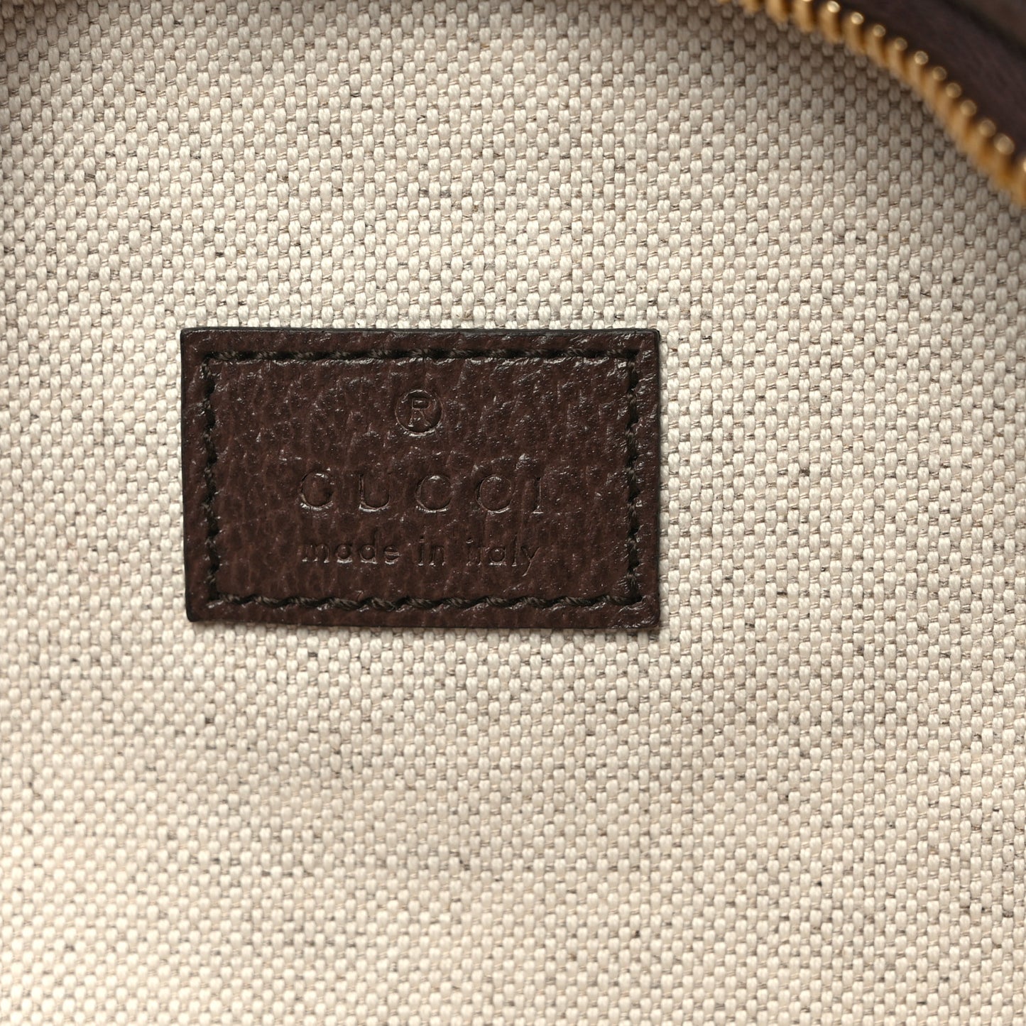 Monogram Jumbo GG Textured Dollar Calfskin Web Belt Bag Camel Ebony New Acero