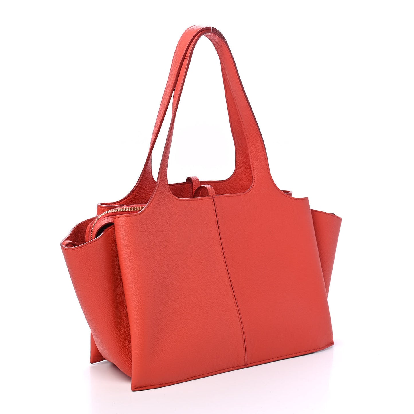 Baby Grained Calfskin Small Tri-Fold Bag Orange