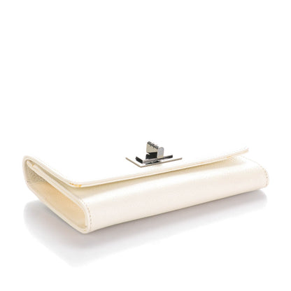 Chanel Calfskin Mademoiselle Clutch Wallet White 4 of 8
