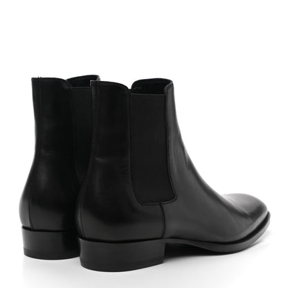 Saint Laurent Calfskin Mens Wyatt Chelsea Boots 41 Black 4 of 9