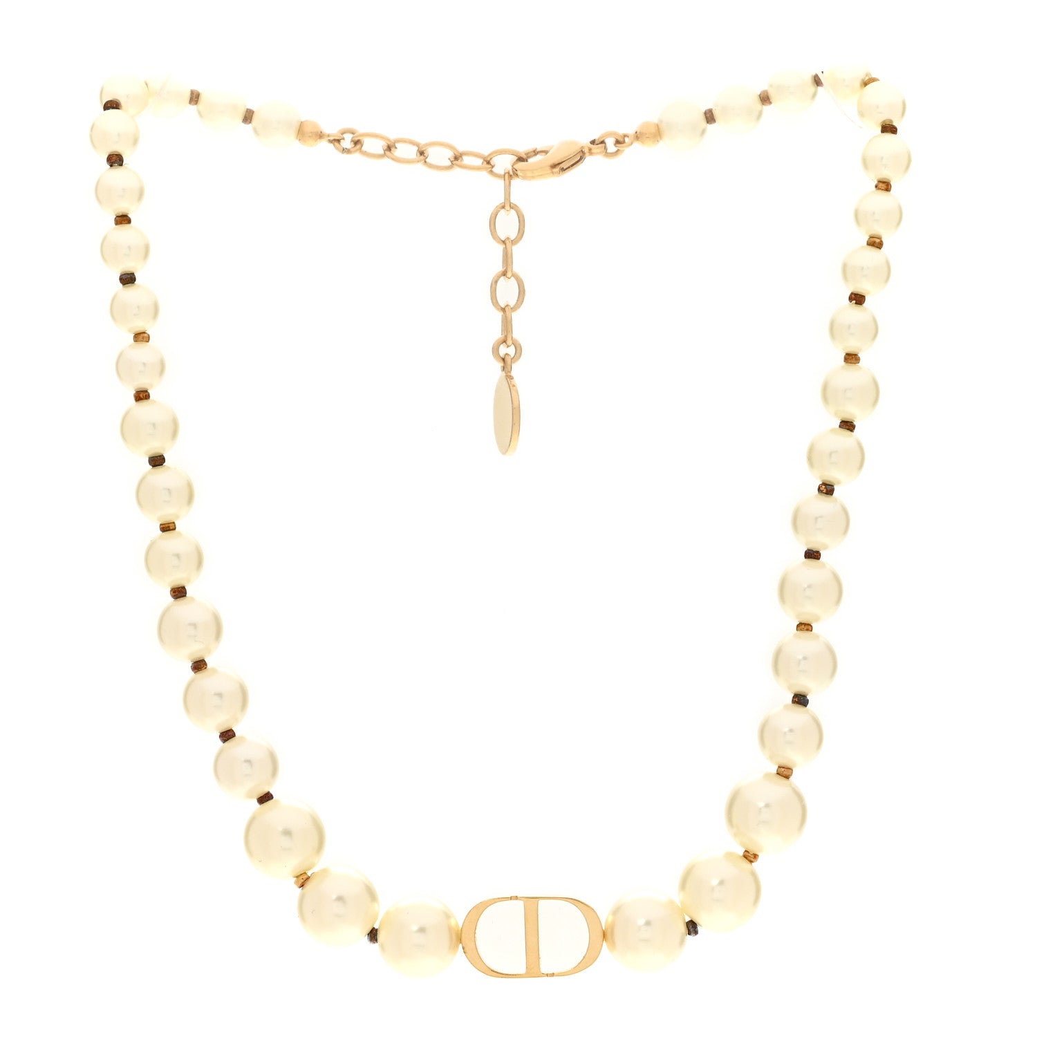 Christian Dior Pearl 30 Montaigne Choker Necklace Gold 3 of 6