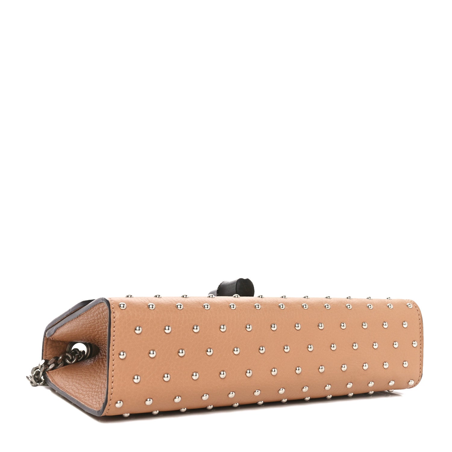 Gucci Calfskin Studded Medium Miss Bamboo Shoulder Bag Camelia 4 of 10