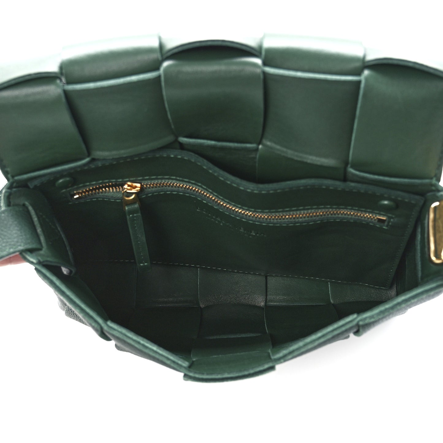 Grained Calfskin Maxi Intrecciato Cassette Crossbody Bag Raintree Green