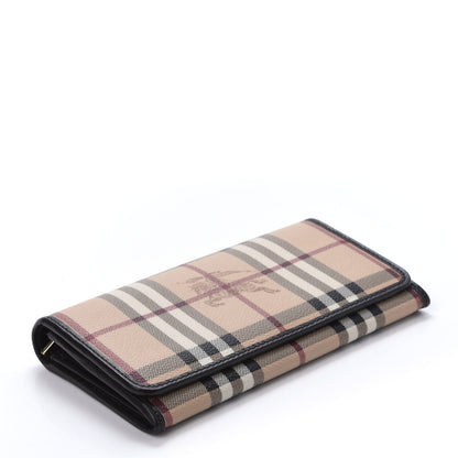 Burberry Haymarket Check Penrose Continental Wallet Chocolate 4 of 9